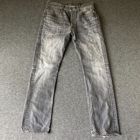 Levi's 501 Jeans Mens 33X34 Faded Gray Denim Button Fly - Picture 1 of 16
